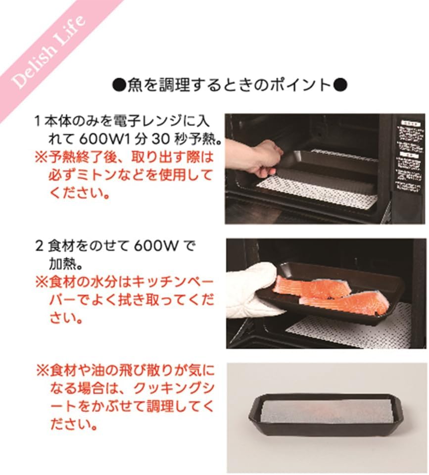 Ishigaki Delish Life Microwaveable Ceramic Plate for Grilling Meat and 25 x 11 4557 Fish, Rectangular, cm, чёрный