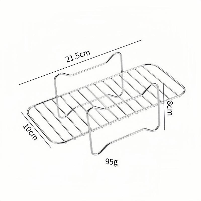 Double Layer Stainless Steel Air Fryer Rack with Skewer and Grill Options