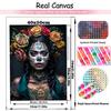 5D DIY Diamond Painting Skull Face Woman Rhinestone Mosaic Tattoo Girl Diamond Embroidery Art Mosaic Home Decor Handmade Gift