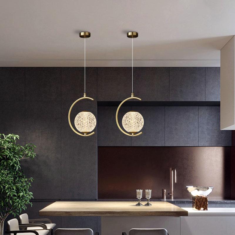 Nordic Lustre Copper Crystal Ball 2M Pendant Lights Modern LED Hanging Lamp For Living Bedroom Bedside Decor Chandelier Lighting
