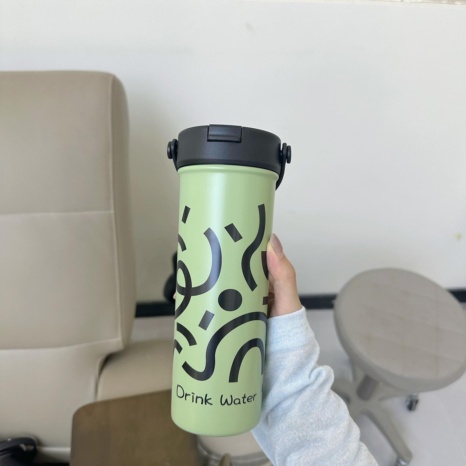 

Thermal Coffee Mug Large Capacity 610ML Insulated Tumbler 304 Stainless Steel Vaccum Water Bottle Keep Hot And Cold 601-700ml зелёный