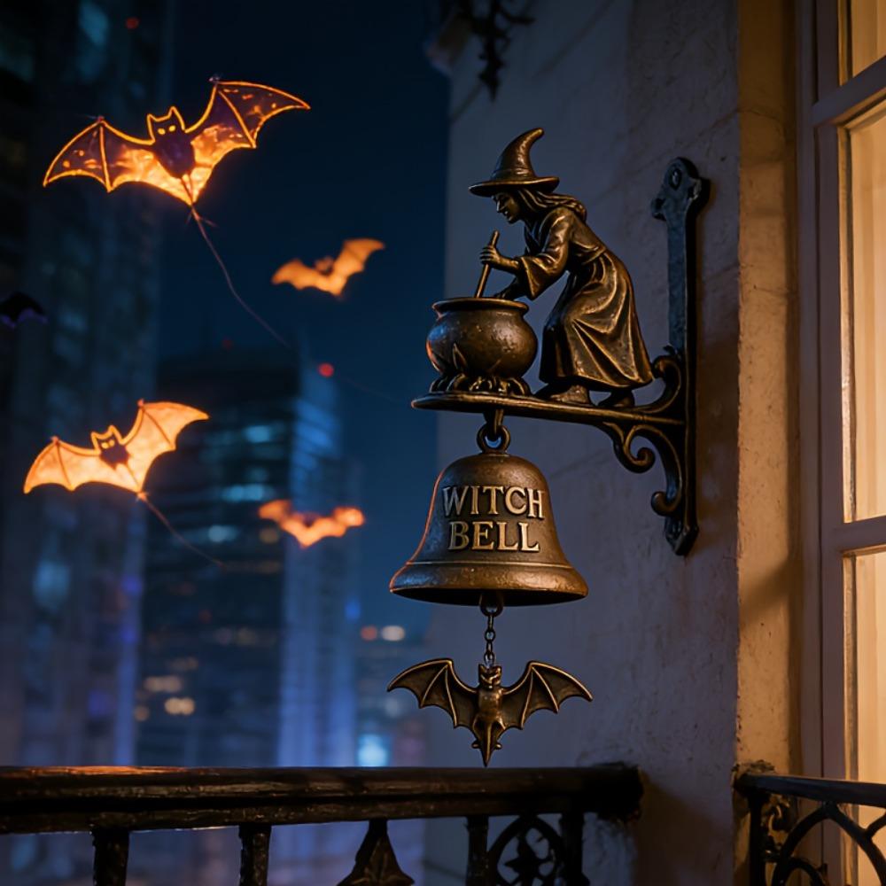 Sounding Halloween Witch Doorbell Vintage Halloween Door Hanger Witch Hanging Ornament Garden