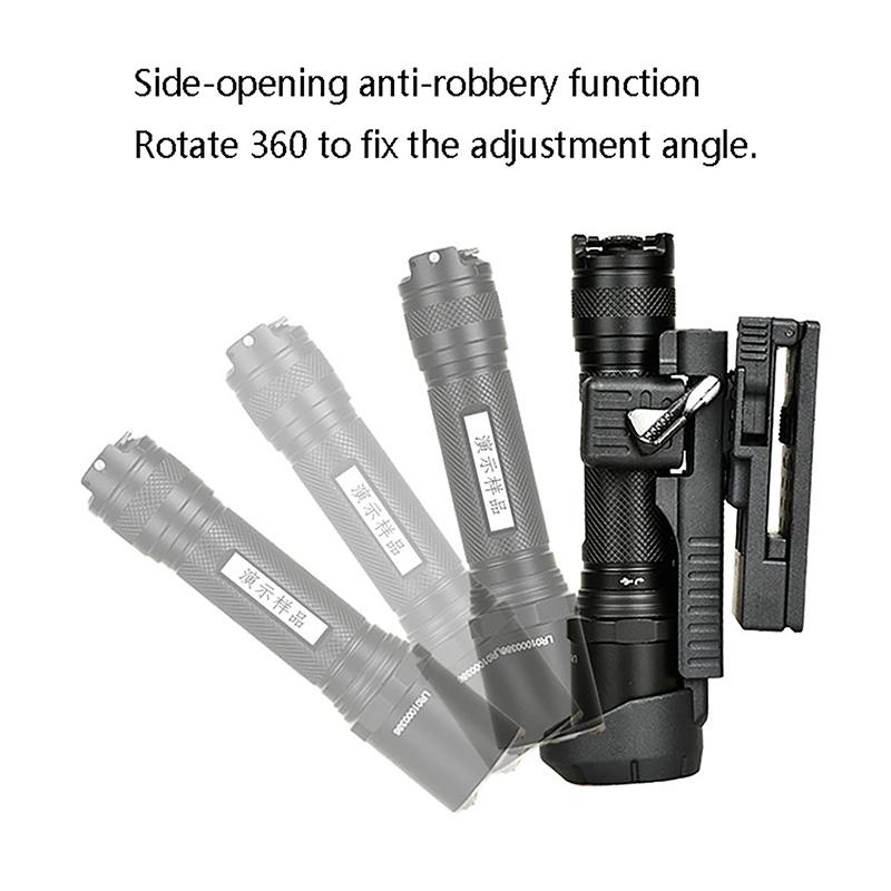 Toc Lanternă Rotativ 360 Grade cu Vârf Deschis Port Lanternă Compact Pentru Centură de Serviciu Pentru Camping în Aer Liber/Drumeții/Alpinism