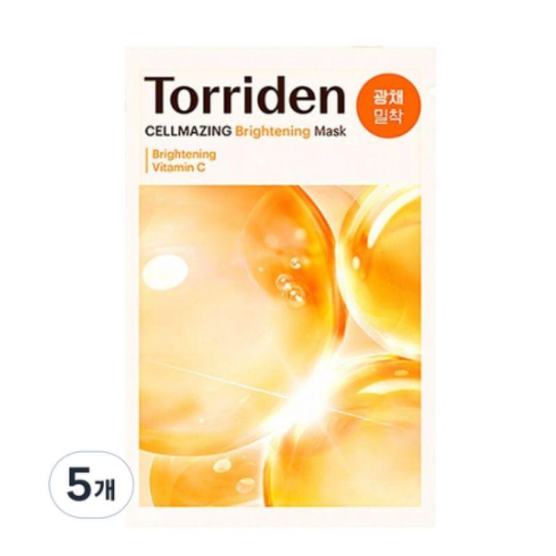Torriden CELLMAZING Vita C Brightening Mask 5 Sheets Vitamin C Radiance Sheet Mask for Dull Skin