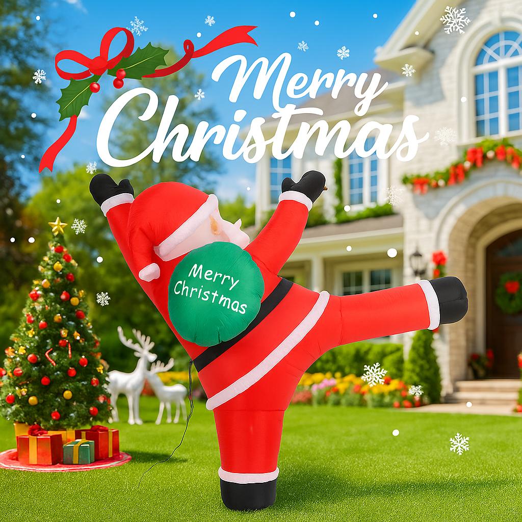 6.23FT Inflatable Toy Climb Santa Claus Xmas for Yard Lawn Party Decoration with LED Light Christmas Home Supplie Ornament Gift