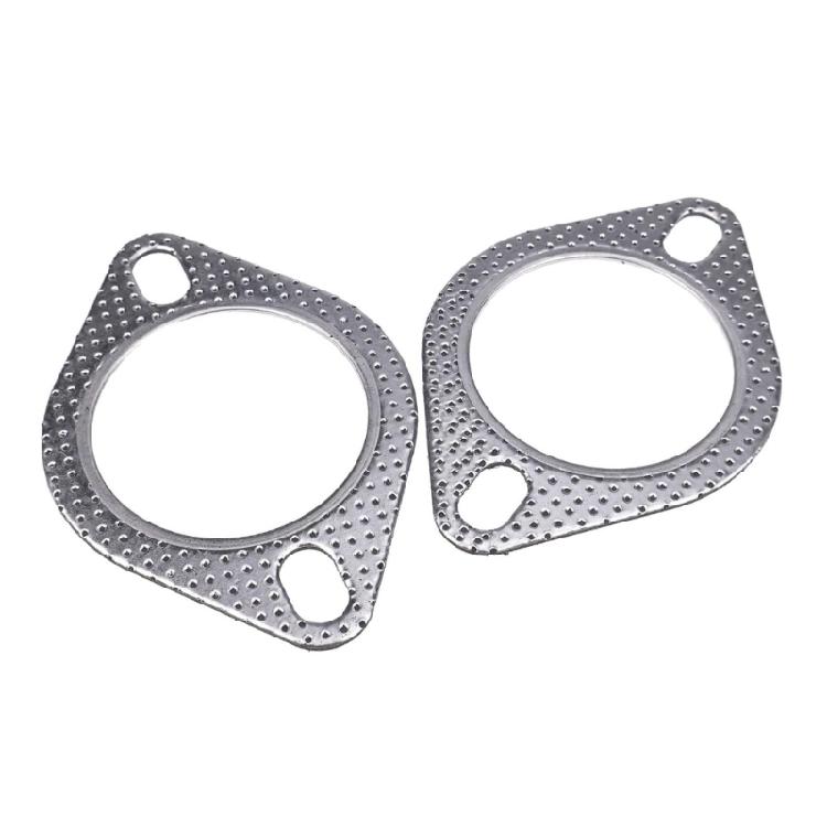 2Pcs Universals Exhaust Pipe Gasket with Two Holes Exhaust Downpipe Flange Automobile Parts Easy to Installation
