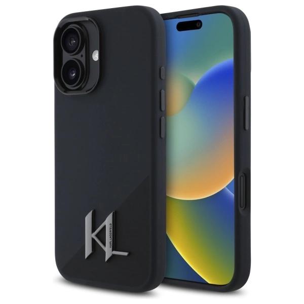 Karl Lagerfeld Klhmp16Sscmkmpck Iphone   16 6.1 Czarny/Black Hardcase Silicone Shadow Metal Initial Magsafe
