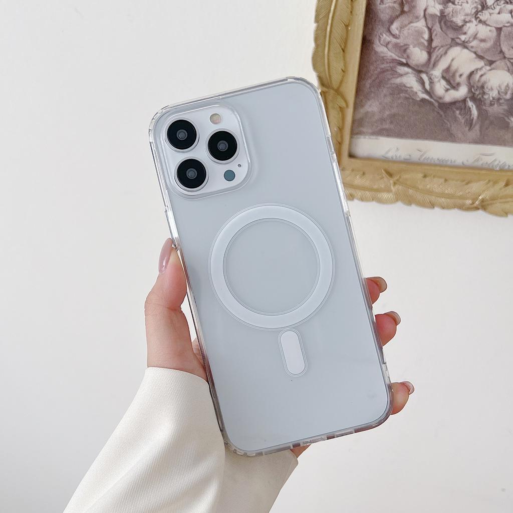 Magsafe Magnetic Wireless Charging Matte Transparent Acryl Hard Case für iPhone 15 14 13 12Pro Max 11 X XR XS 7 8 Plus Cover