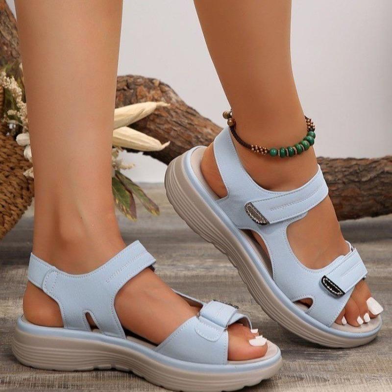 Fashion summer  new sandals women's sports slope heels slippers lightweight Velcro beach sandals