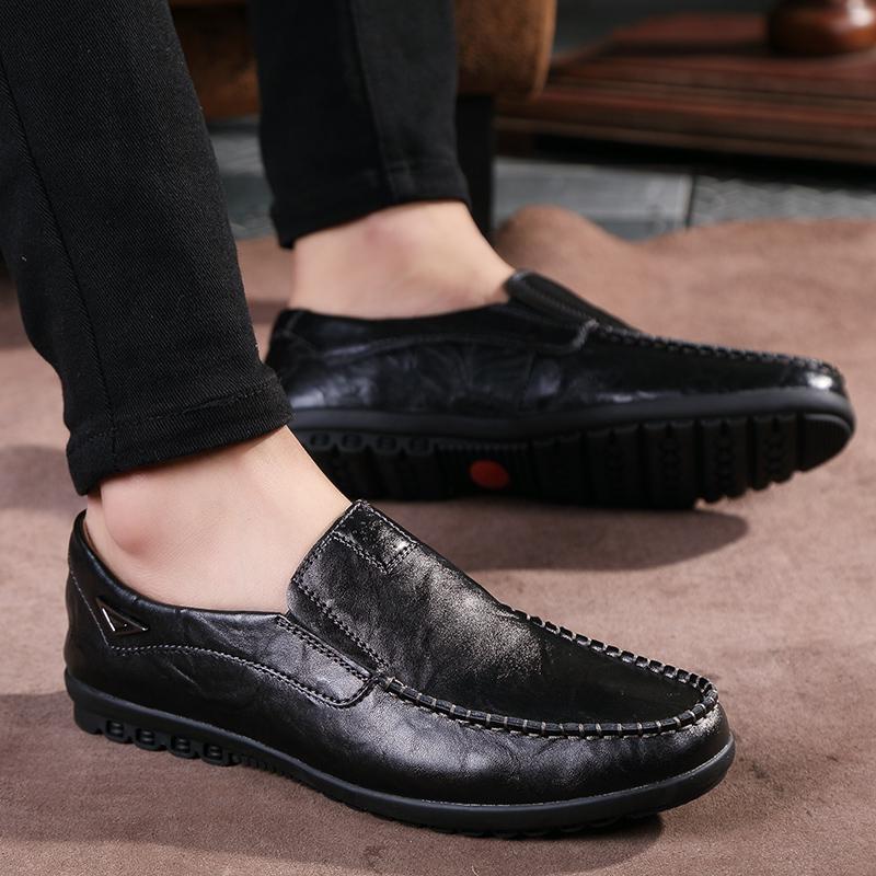 High Quality Leather Men's Moccasins Fashion Brand Men's Flat Shoes 38-47