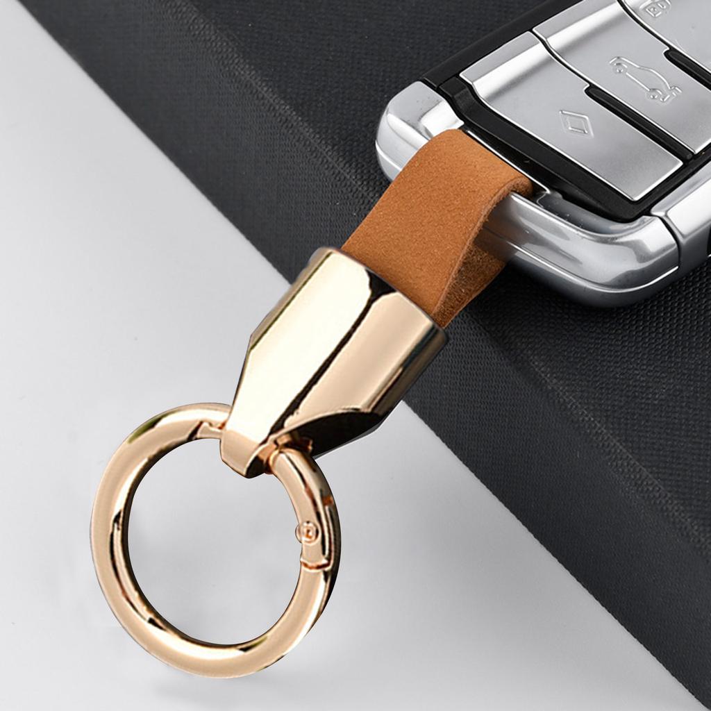Fashion Leather Keychain Metal Key Chain Rings Car Keyring Holder Bag Charm Gift for Women Men Antilost Buckle Accessory