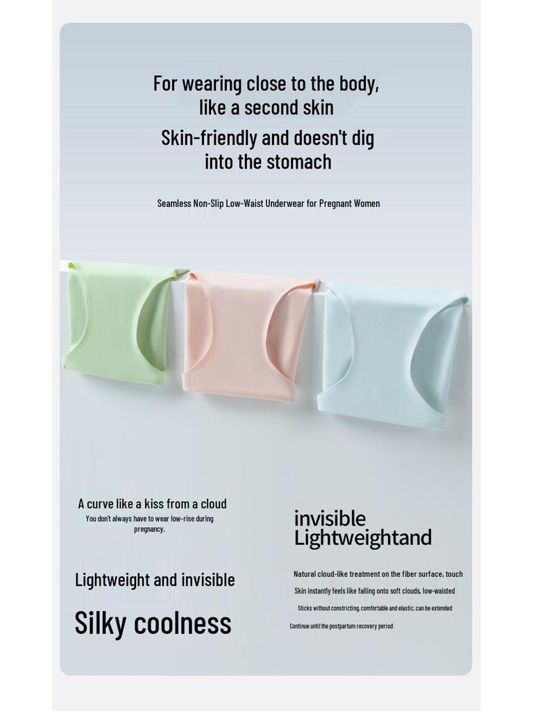 Plus Size Maternity Tummy Support Shorts - Seamless, Breathable, Mid-Waist, Cotton Crotch, Spring/Summer Pregnancy & Postpartum Underwear.