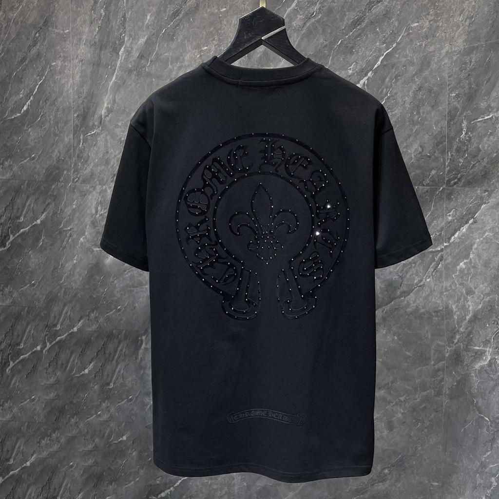 8933 CHROME HEARTS 2026 Summer New High Quality Cotton Round Neck Loose Large Size Men's and Women's T-shirt Couple T-shirt