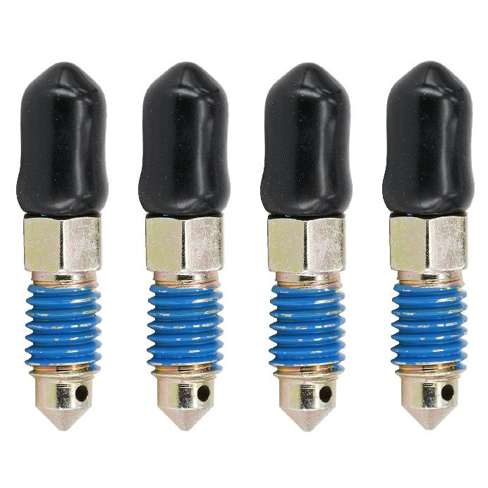 4 PCS Speed Bleeder,Bleeder Valve,Brake Bleeder Screws,Quick Bleeders with Dust Caps M8x1.25-27mm, H9405-4, H9422-4, 105182, 639520