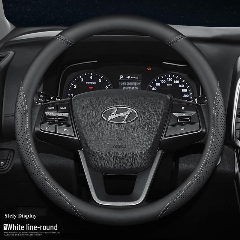 

Leather Steering Wheel Cover for Hyundai Tucson, IX35, IX25, Sonata, Elantra, Reina, Lafesta Default