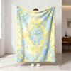 230g Flannel Fleece Blanket Christmas Vintage Light Floral Pattern Soft Warm Cozy Winter Blanket for Sofa Bed