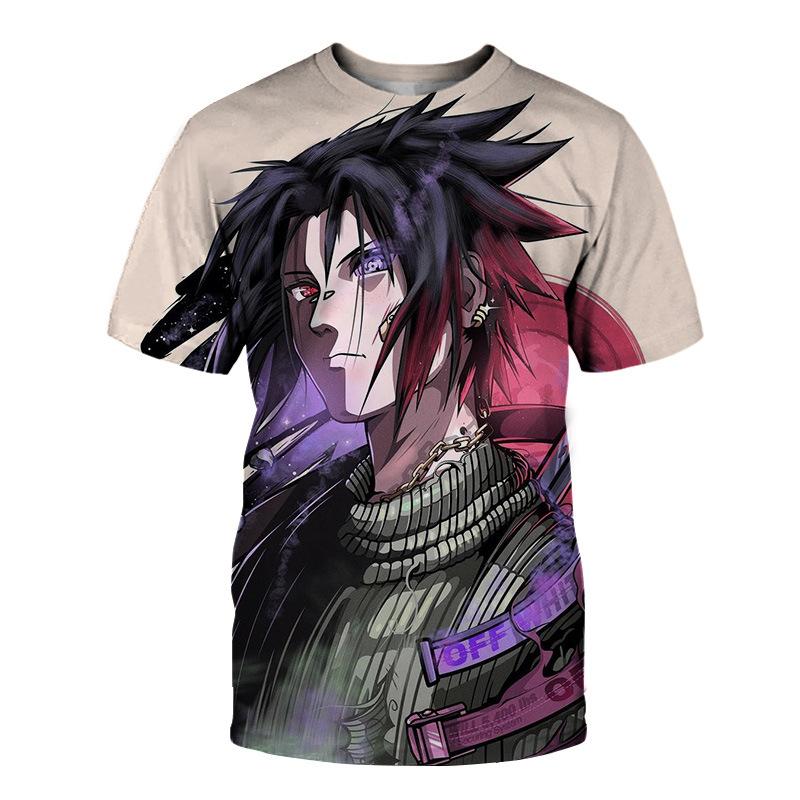 New Naruto 3D Digital Printed T-shirt Short Sleeved Men's  Clothing T-shirt