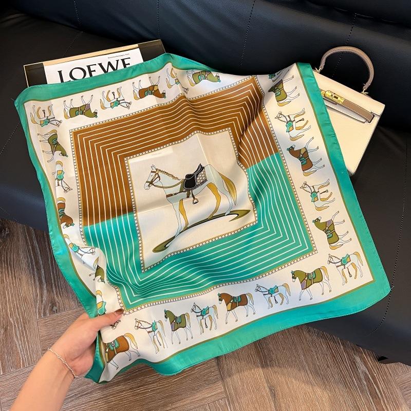 Mother's Day Silk Scarf Muse Festival Gift Simulation Silk Silk Scarf Premium Spring and Summer Square Scarf 71 Silk Decorative Small Scarf