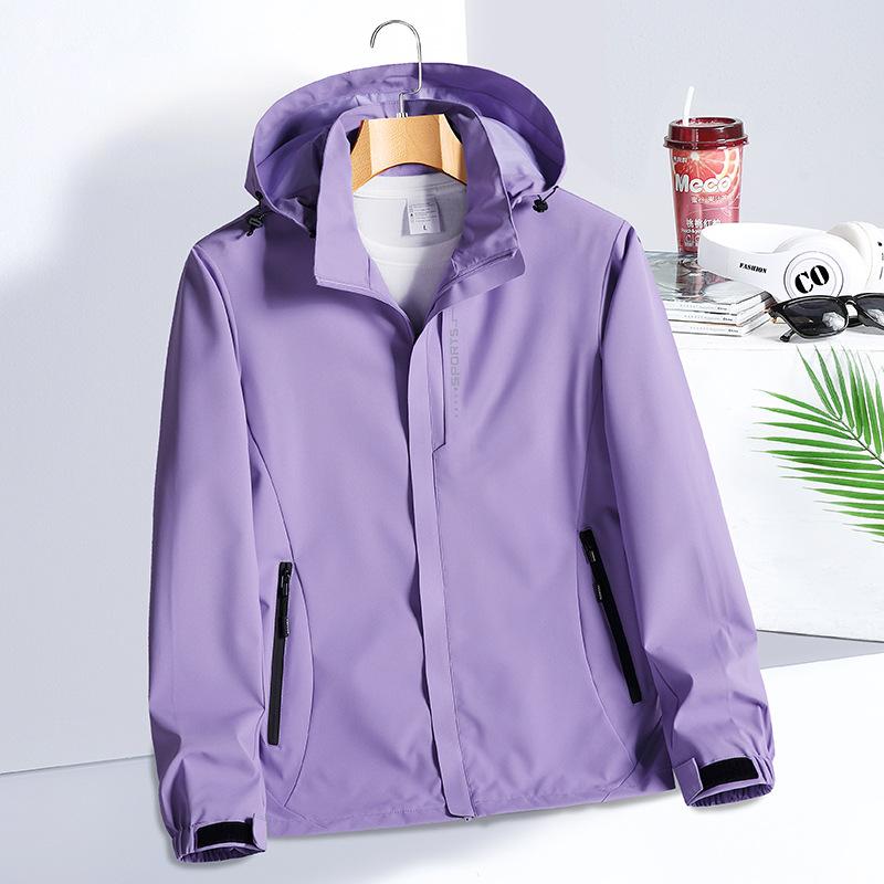 

Весенне-осенняя спортивная тонкая куртка из жесткого материала на открытом воздухе XXXXL фиолетовый