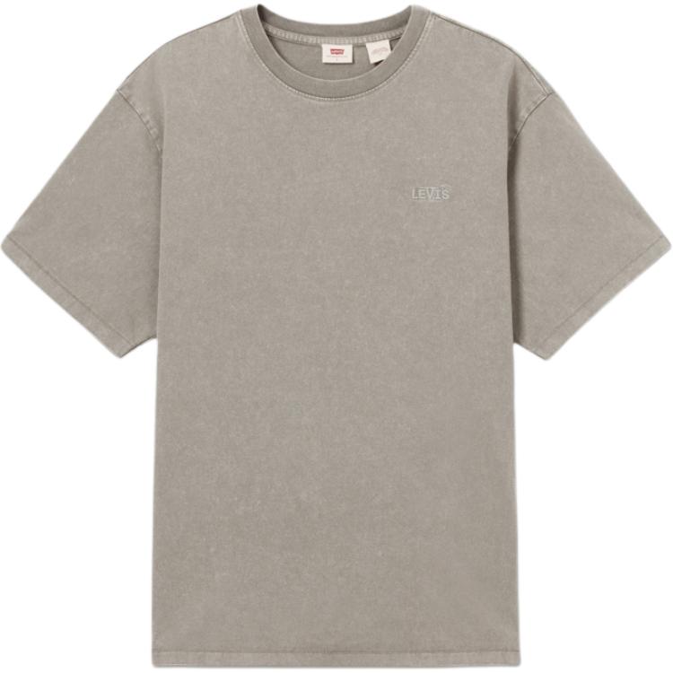 

Levis Casual Comfortable Simple Embroidered Logo Ribbed Crew Neck Short Sleeve T-Shirt Men T-Shirts Gray-Green 003MZ-0002 XXL