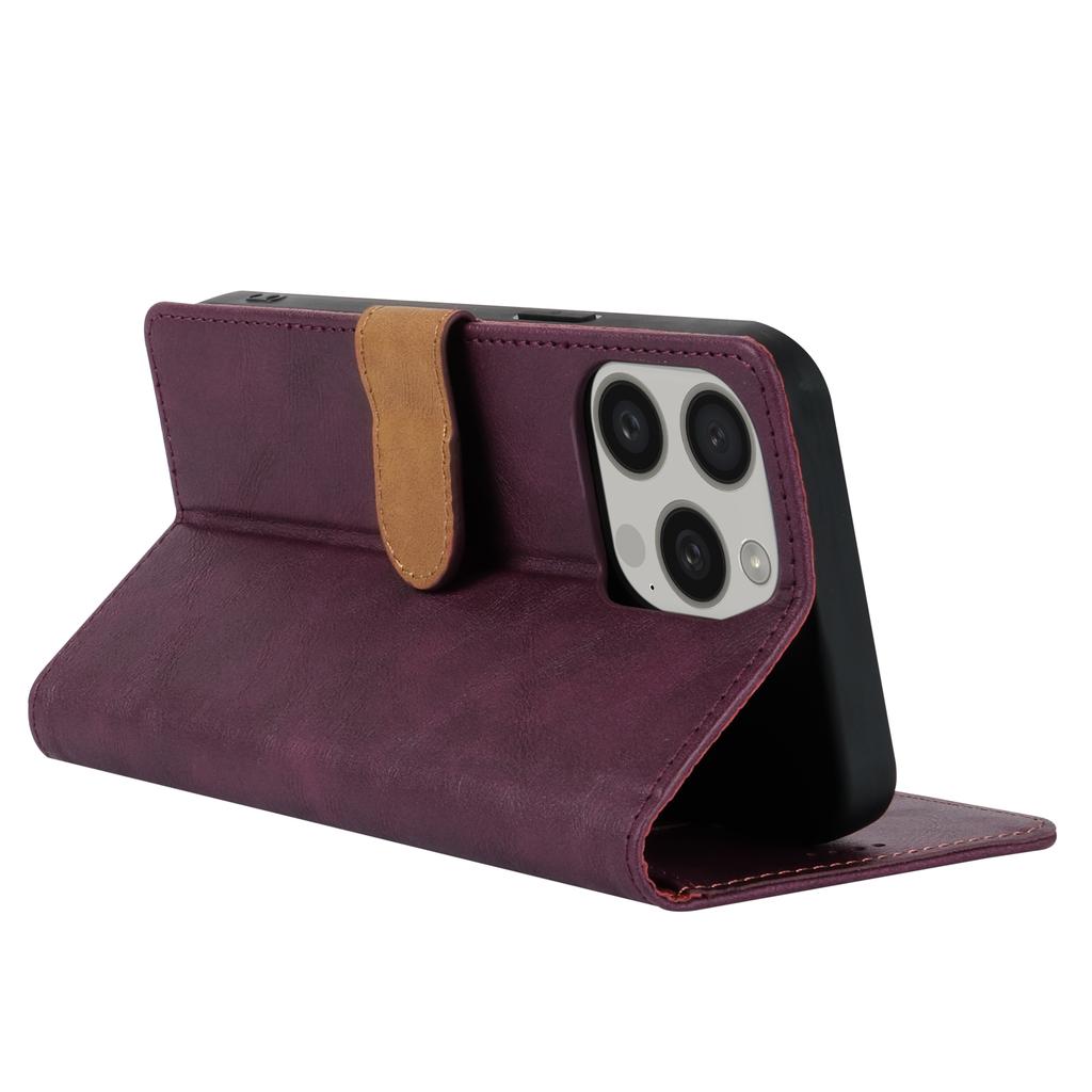 N.BEKUS CSJ-001 For iPhone 16 Pro Max Stand Case PU Leather Wallet Phone Cover