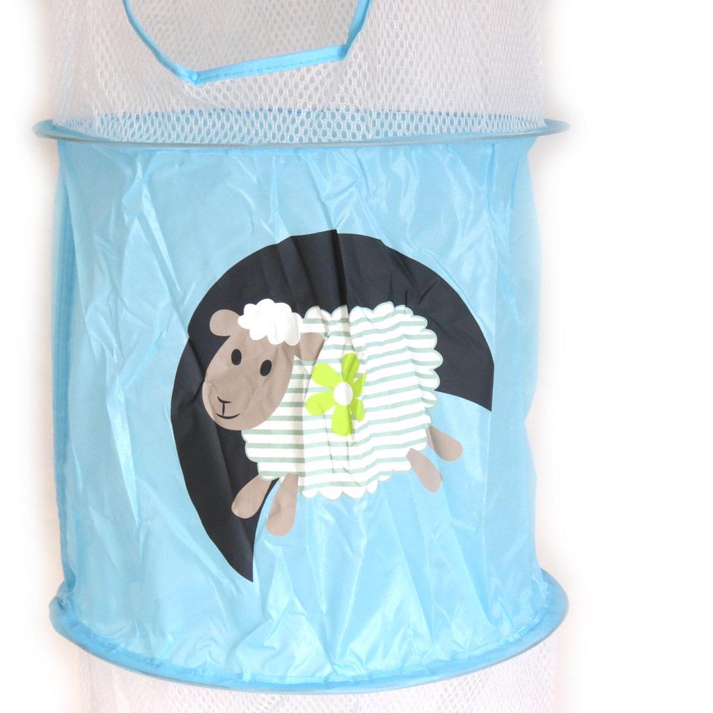 Les Trésors De Lily [M4691] - Rangement suspendu 'Tom et Zoé' bleu (106x31 cm) mouton