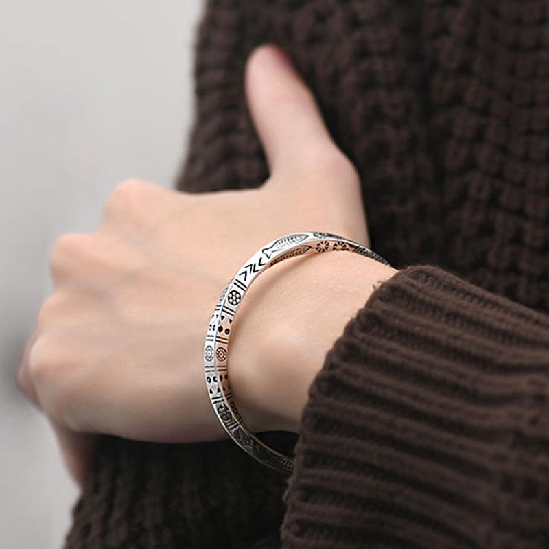 Retro Mobius Strip Totem Bracelet For Men Zinc Alloy Color Punk Gothic Rock Hiphop Adjustable Bracelet Biker Accessories Unisex Gift