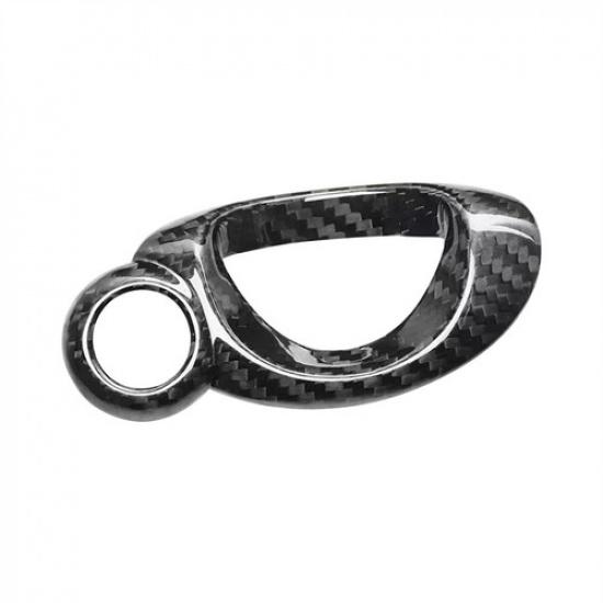 Real Carbon Fiber Car Start Stop Key Panel Cover For Mini Cooper R55 R56 R57 R58