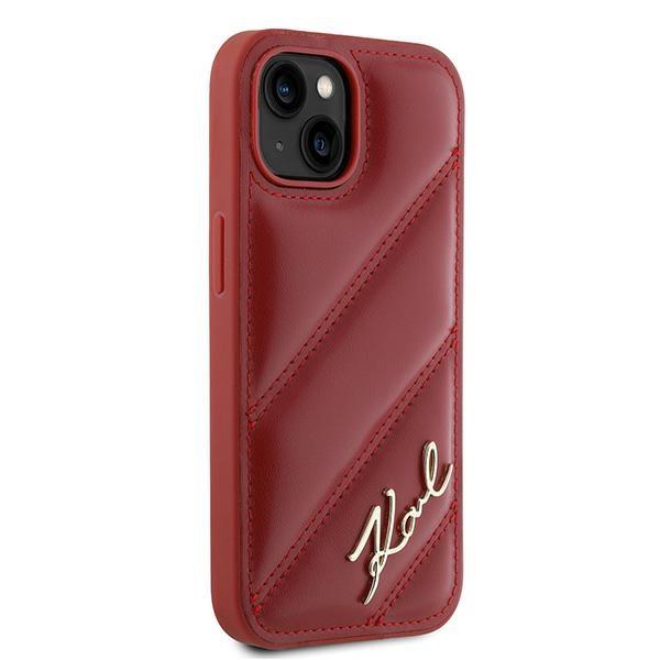 Karl Lagerfeld Klhcp15Spqdsmgr Iphone 15 / 14 / 13 6.1 Czerwony/Red Hardcase Diagonal Quilted Script