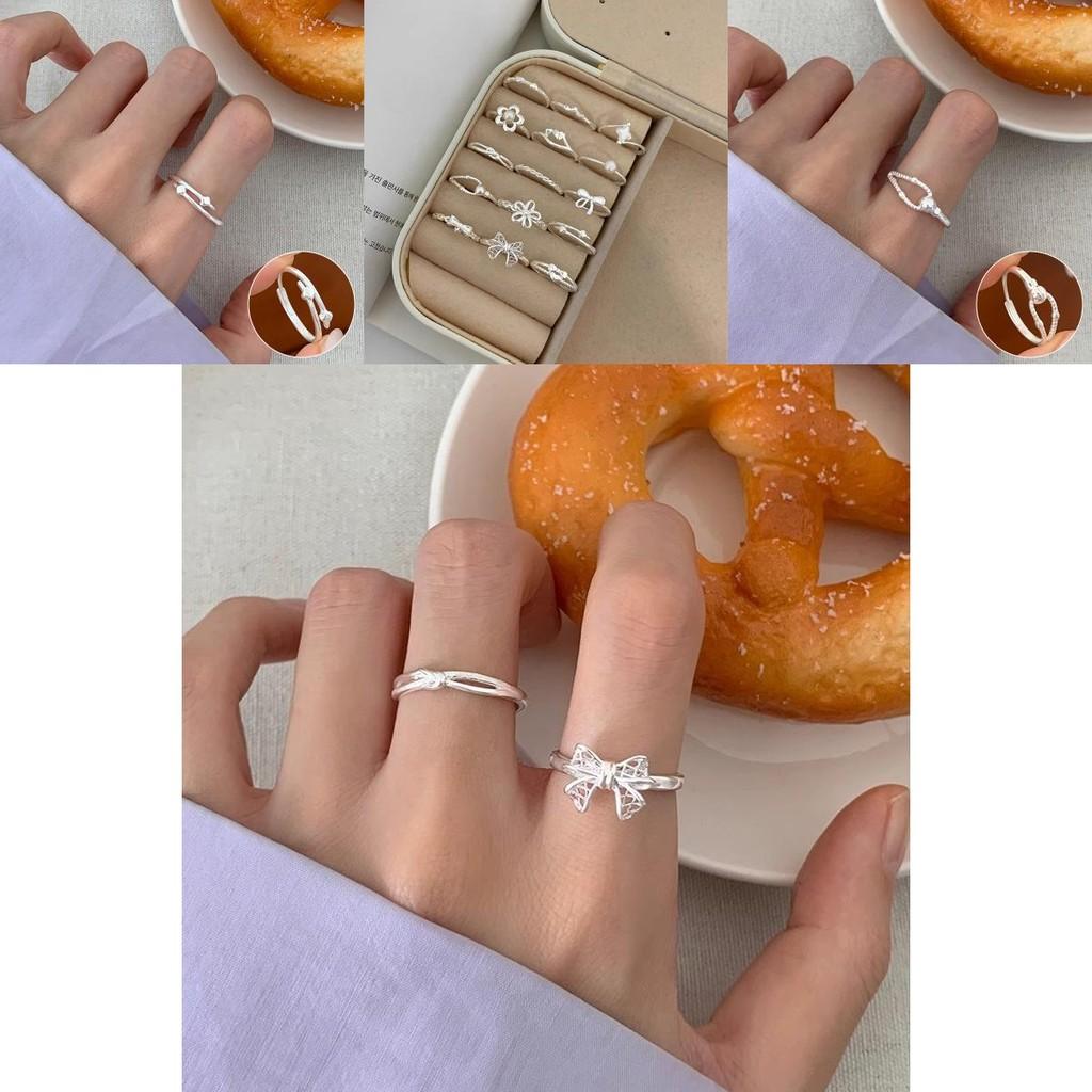 Unique Butterfly Adjustable Knot Floral Ring Collection Stylish Copper Geometric Design For Wear Daily