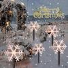 Outdoor Solar Christmas Lights Christmas Snowflake Star Solar Powered Lawn Light Set Of 5 Waterproof Pathway Stake Lights