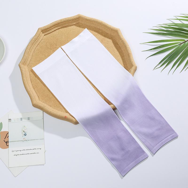 New Gradient Cool Arm Warmers For Women Girls Summer Soft Driving Sunscreen Long-Sleeved Outdoor Solid Color Riding Sleeves