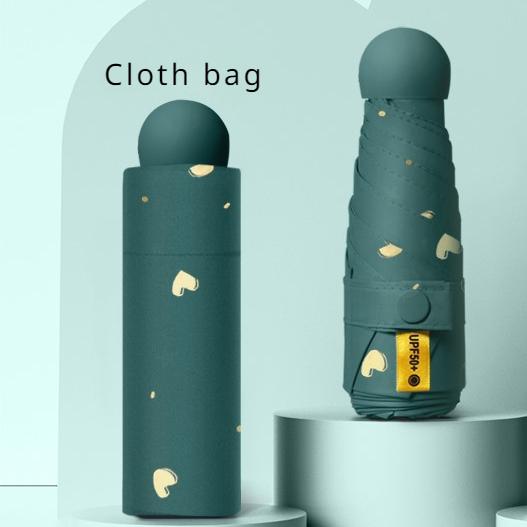 Portable Umbrella Mini Five Fold Umbrella Student Capsule Sun and Rain Dual Use Female Sun Protection and Sunshade Umbrella