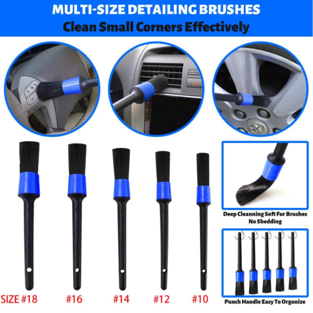 Autowaschbürsten-Set Mikrofaser Rad Reifenbürste Kratzfreie Ersatzköpfe Auto Polierschwamm-Pads-Set für Autos Wohnmobile LKW