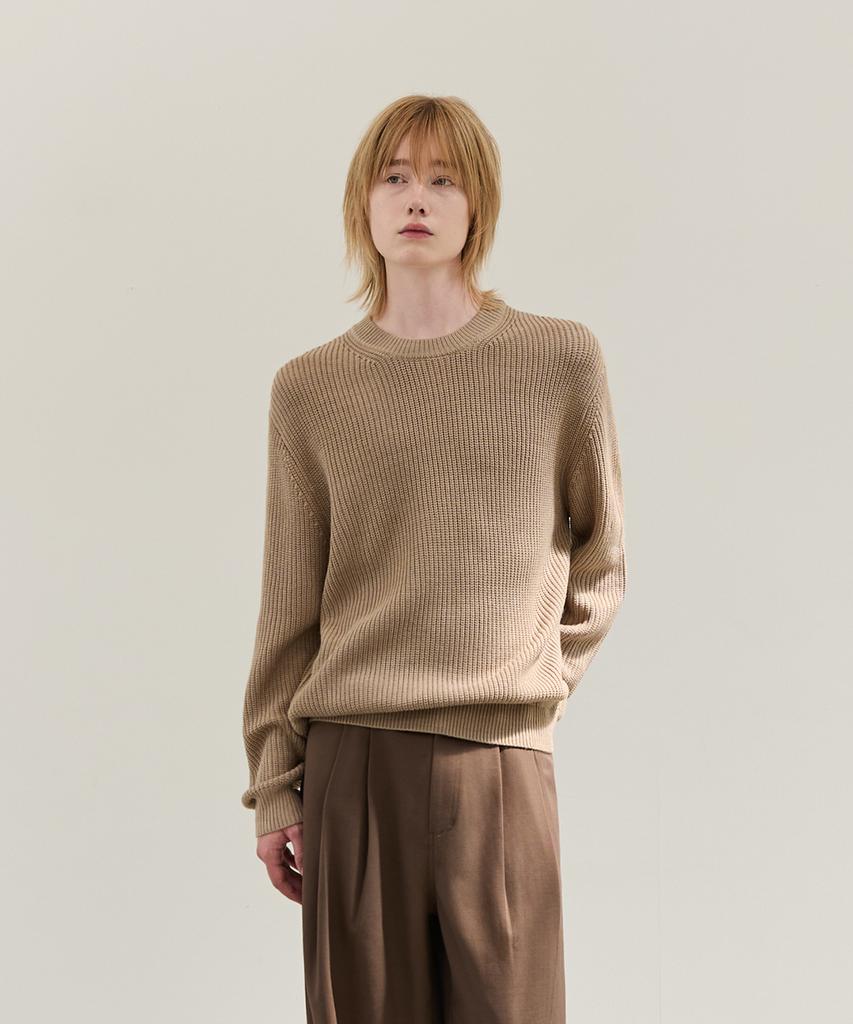 WAAR M1074 Crew Neck Oversized Hazzi Knit (4 Colors)