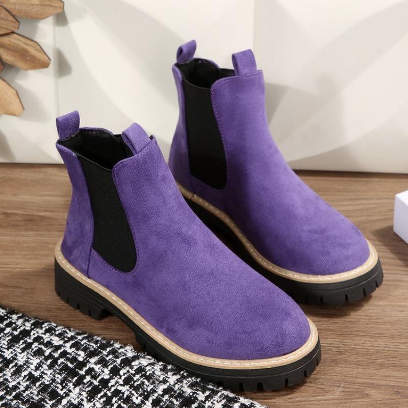 Women's Suede Ankle Martin Boots, Retro Casual Desert Work Boots, Chelsea High-Top Fall Winter Shoes