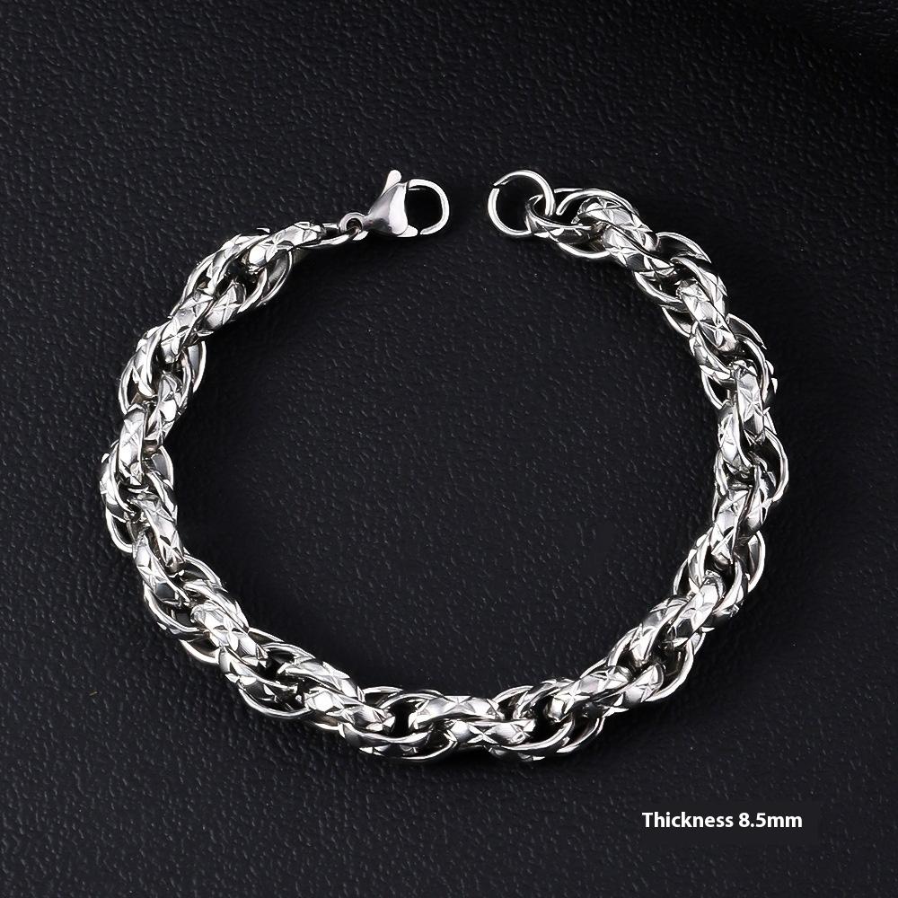 Bracciale da Uomo in Acciaio Inossidabile Semplice Prepotente Punk Alto Senso Cubano Acciaio al Titanio Bracciale Gioielli da Uomo