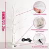 Birch Tree With LED Lights Romantic Artificial White Birch Tree With 18 Heart-shaped Ornaments Valentine's Day Table Decoration