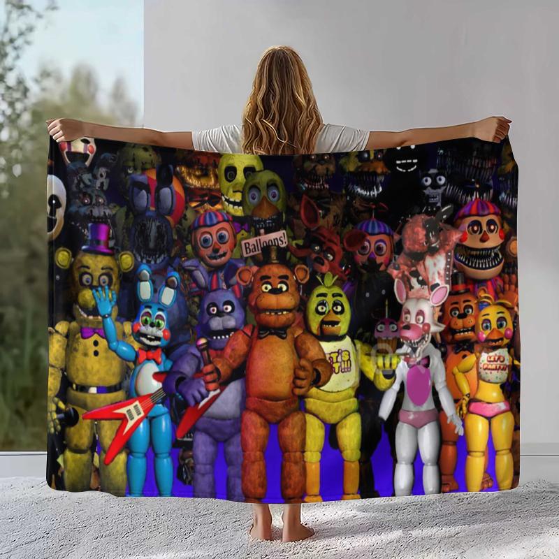 Horror Freddy F-FNAF Spiele Flanelldecke, Ultraweiche Warme Plüschdecke für Zuhause Schlafzimmer Bett Sofa Abdeckung Büro Camping Picknick