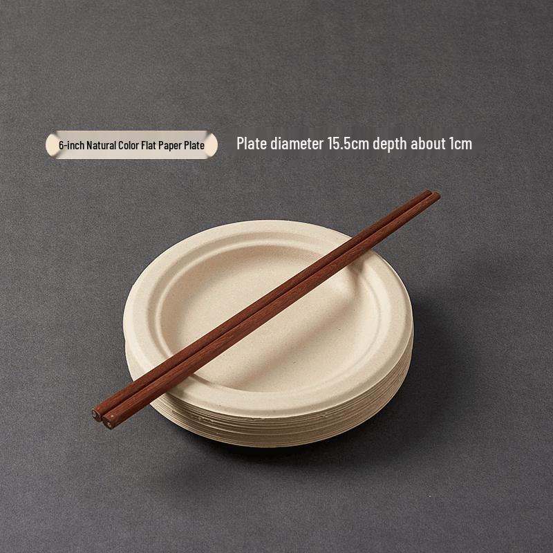 Disposable 6-inch Natural Wheat Straw Plates (50 Count)