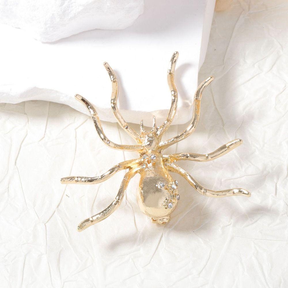 Brooch Spider Necklace Opening Ring Insect Ear Studs Chic Exaggerated Spider Jewelry Set Party