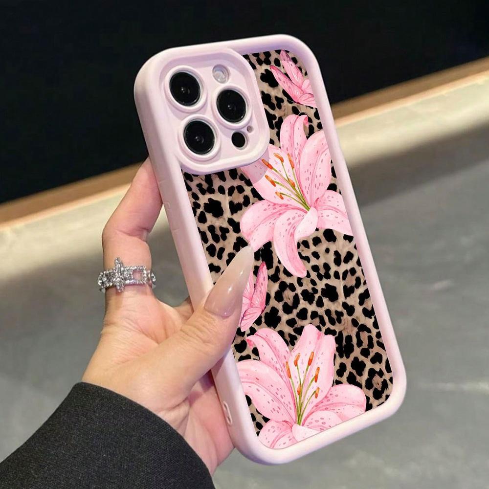 Pink Bow Lily Flower Leopard Print Pattern Phone Case For iPhone 17 16 15 14 13 12 11 Pro Max XS X XR 7 8 Plus 16E 17 Air Cover