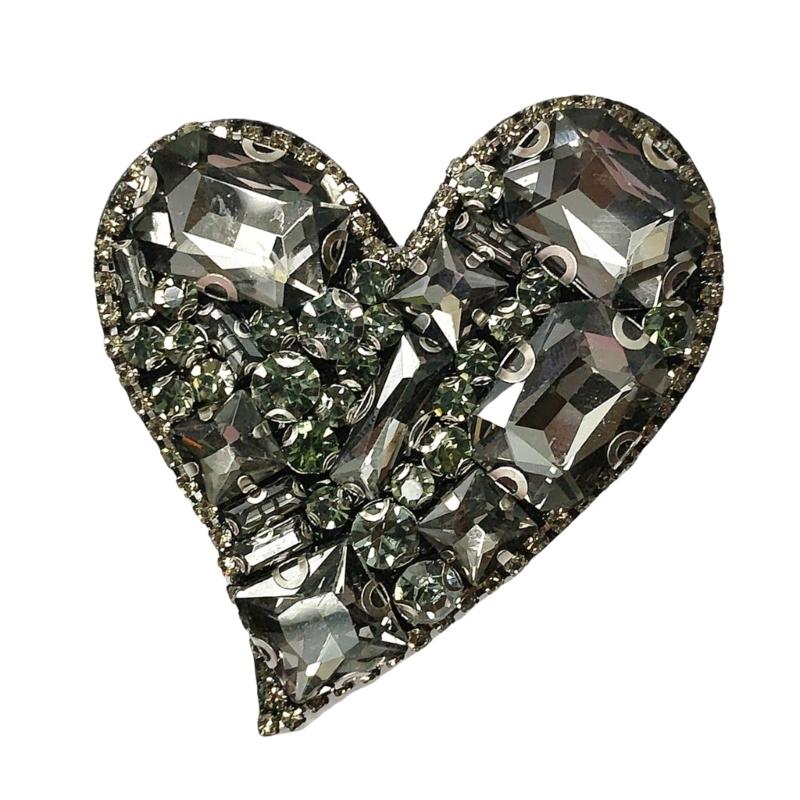 Heart Sew On Patches Rhinestones Applique Rhinestones Iron On Sew On Patches for Clothing Wedding Dress Jackets Jeans