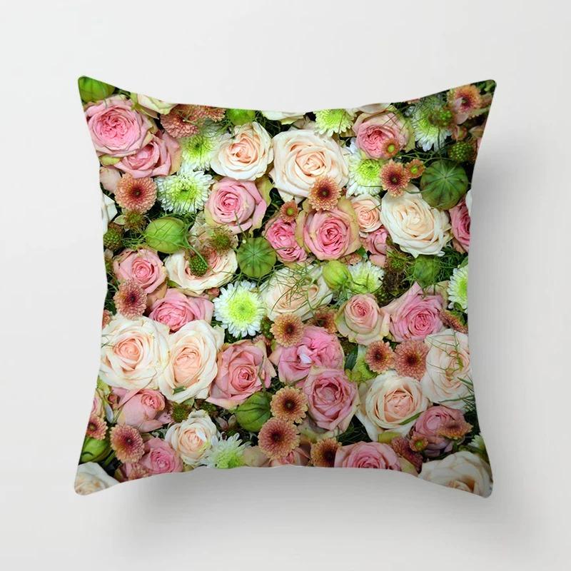 Flower Pattern Pillowcase Car Ornaments Office Living Room Home Pillowcase