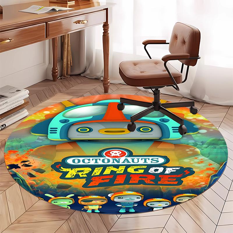 Octonauts Printed Round Rug Carpet Chair Rug Area Rug Entryway Doormats,for Office Chair Living Room Bedroom Kitchen Room.