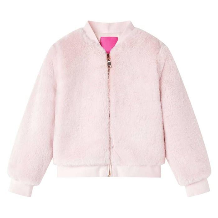 Veste polaire - vidaXL - Fausse fourrure - Rose doux - Manches longues - Taille 92 (1,5-2 ans)