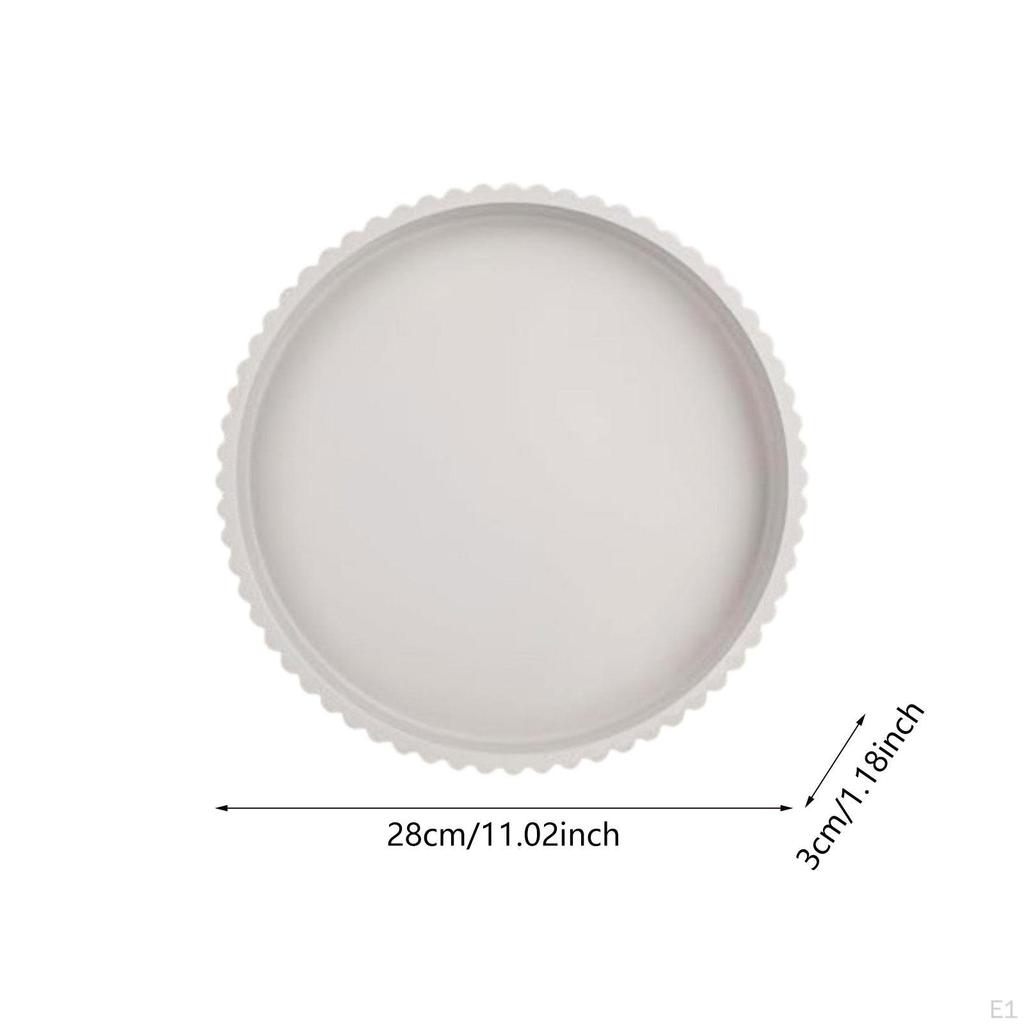 Candle Holder Tray, Decorative 11" Round Dinner Plate, Wood Serving Platter for Perfume Sponge