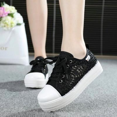 Women Canvas Shoes 2024 Woman Summer Casual Sneakers Breathable Mesh Platform Casual Shoes In the Thick Sole Large Size