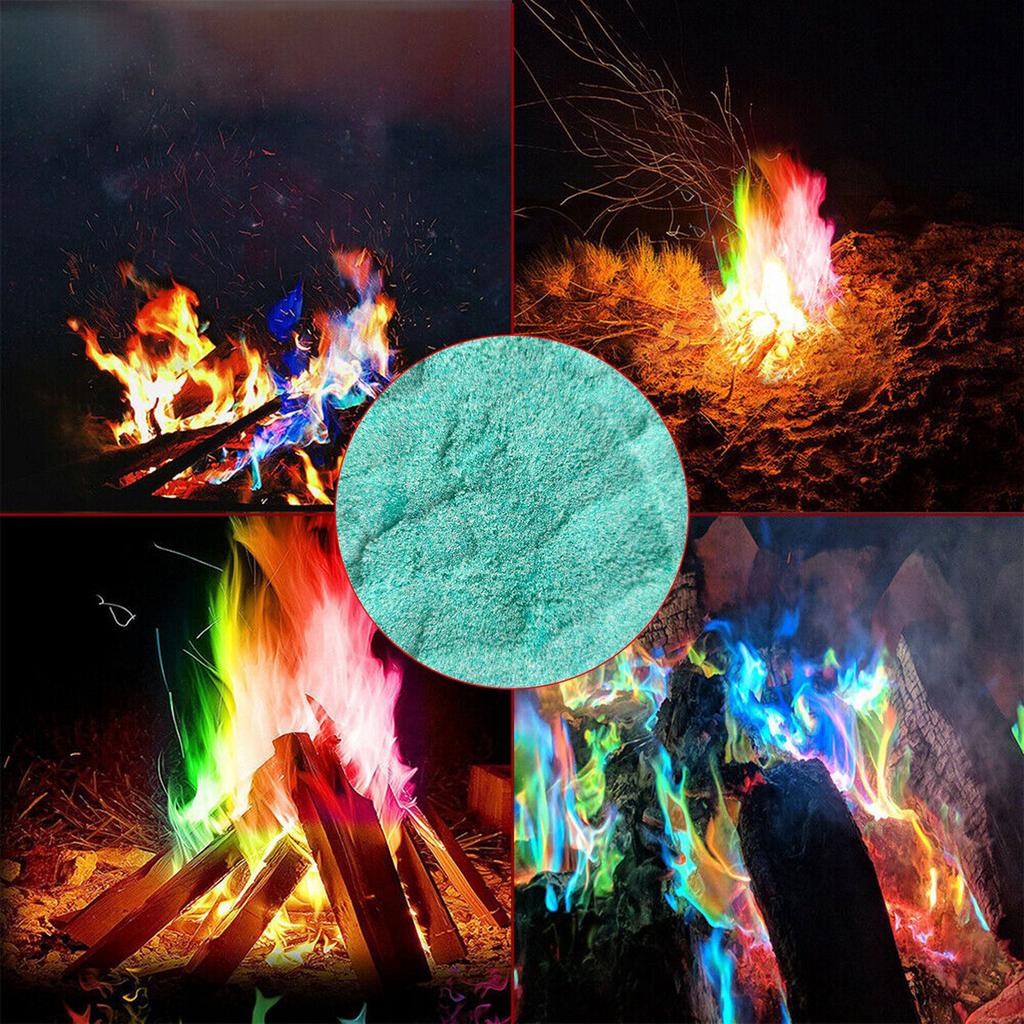 Mystical Fire Magic Tricks Campfire Rainbow Colorful Flame Powder Games Toy