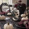 Dark Style Home Decor Gothic Butterfly Skull Pen Holder, Spooky Resin Makeup Brush High-grade Textured Multifunctional Halloween Tea Light Candle